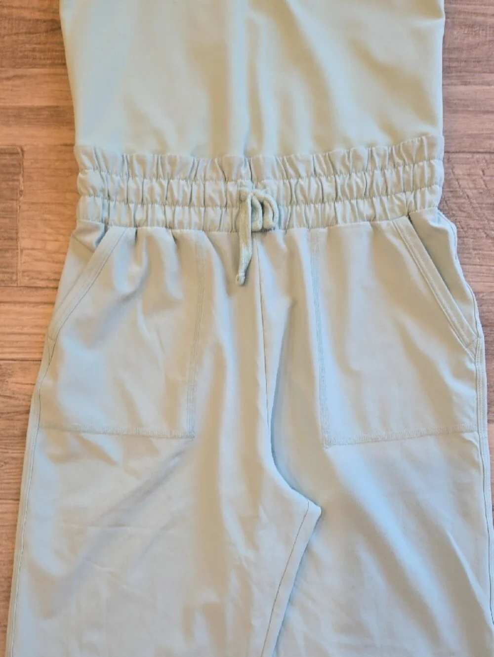 abercrombie kids Light Teal Sleeveless Drawstring Jumpsuit - Small Marks